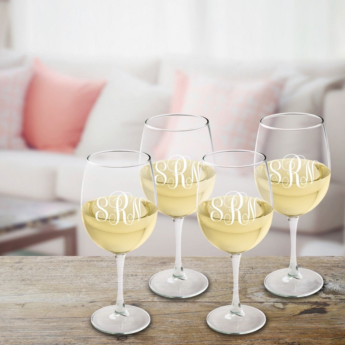 Custom Monogram Wine Glass, Custom Engraved 12oz Wine Glass, Bridesmaid Wine  Glass, Wedding Party Gift, Housewarming Gift, Anniversary Gift 