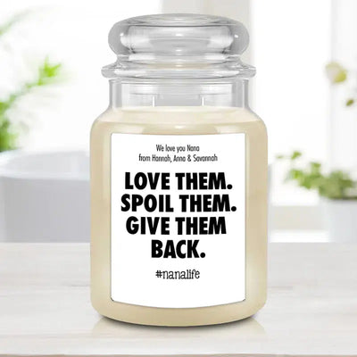 Personalized Funny Grandparent Candle - Love and Spoil Them -  - Lazerworx