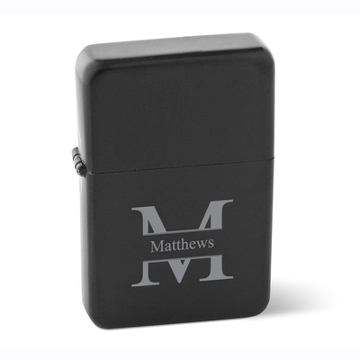 Personalized Matte Black Wind Proof Lighter -  - Qualtry