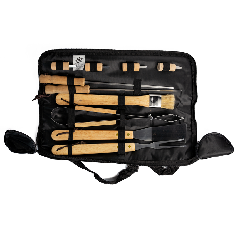 Personalized BBQ Set with Bag - Light Wood - Completeful