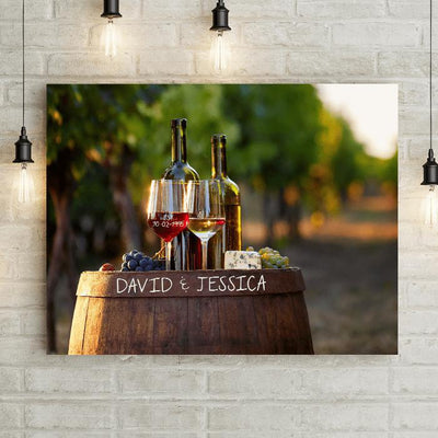 Personalized Wine & Love Premium Canvas -  - Lazerworx