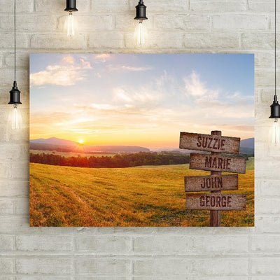 Personalized Farm Sunset Premium Canvas -  - Lazerworx