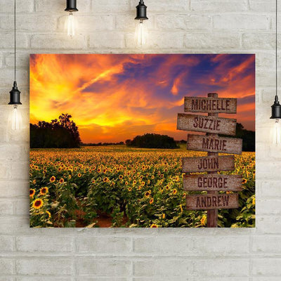 Personalized Sunflower Sunset Premium Canvas -  - Lazerworx
