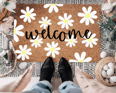 Welcome - Daisy Pattern -  - The Doormat Company