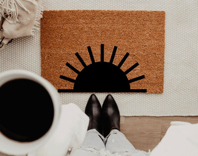Boho Sun - 18x30 / Black - The Doormat Company