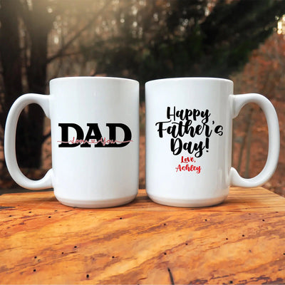 Personalized Double Sided Mug - Love You Dad Heart -  - Lazerworx