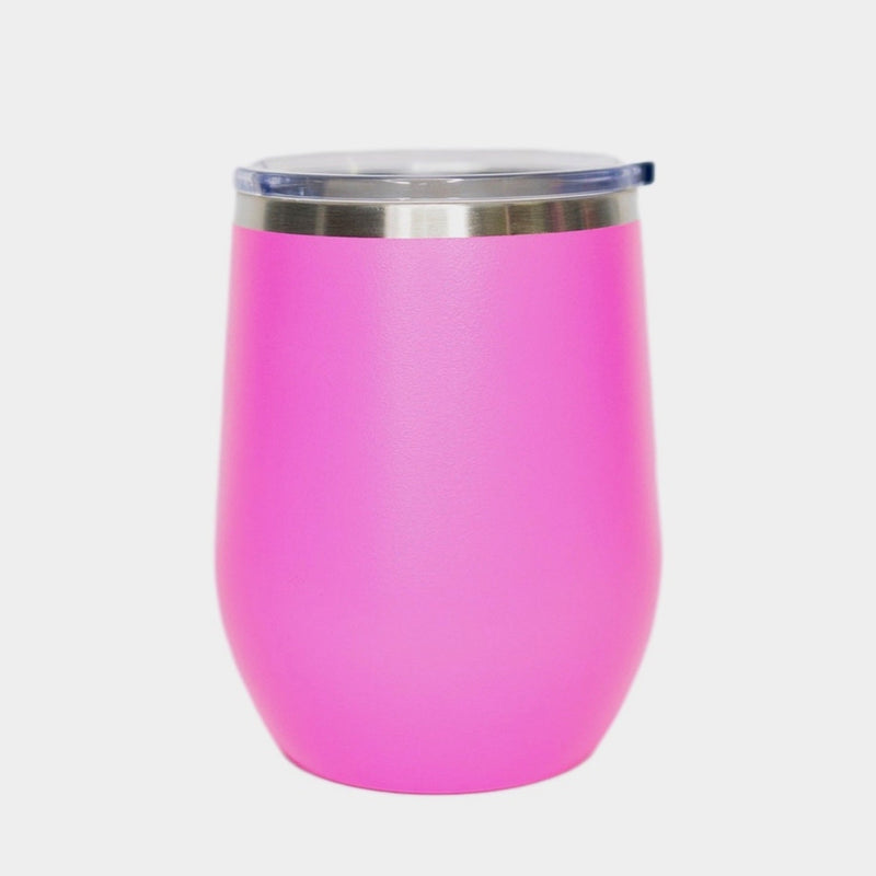 Personalized Wine Tumbler 12 oz - Pink - Completeful