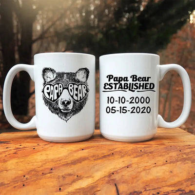 Papa Bear EST Personalized Mug -  - Lazerworx