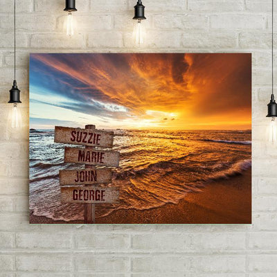 Personalized Sunset Shore Premium Canvas -  - Lazerworx