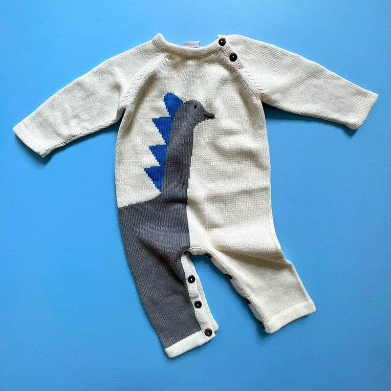 Knit Baby Romper-Dinosaur -  - Estella