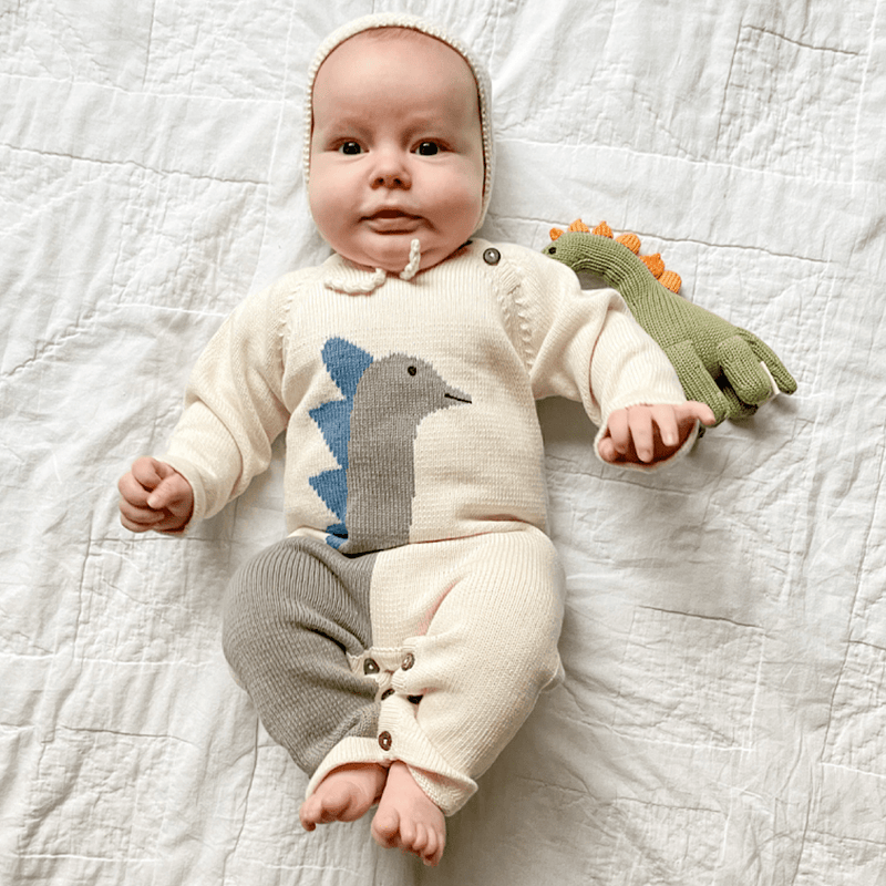 Knit Baby Romper-Dinosaur -  - Estella