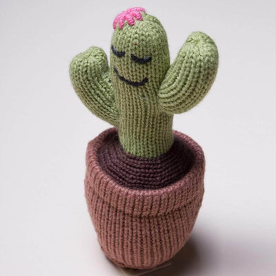 Organic Baby Gift Set - Handmade Newborn Romper, Bonnet & Rattle Toy | Cactus -  - Estella