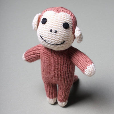 Organic Baby Gift Set | Knit Romper, Hat, Giraffe & Monkey Toys -  - Estella