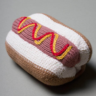 Organic Baby Gift Sets - Handmade Newborn Rattle Toys | Hotdog, Hamburger & Pretzel -  - Estella