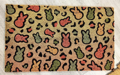 Colored Leopard Easter Bunny Doormat, Easter Doormat -  - DecoExchange®