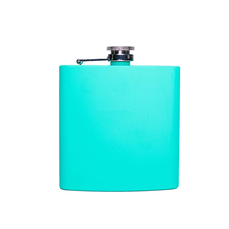 Personalized Teal Powder-Coated Flasks -  - Completeful