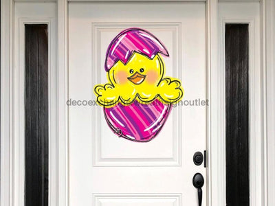 Easter Chick, Easter Egg Sign, Easter Sign, wood sign, Door Hanger, 22" Door Hanger -  - DecoExchange®