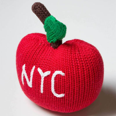Organic Baby Gift Set - New York Onesie & Apple Rattle Toy -  - Estella