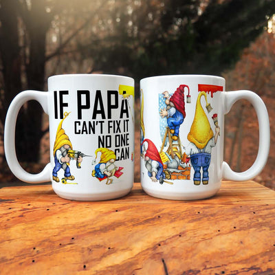If Papa Can't Fix It No One Can Personalized Mug with Gnomes -  - Lazerworx