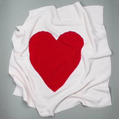Cotton Baby Blankets - Heart - Red - Estella