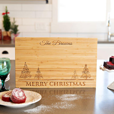Personalized Christmas Bamboo Cutting Boards 11x17 -  - Completeful