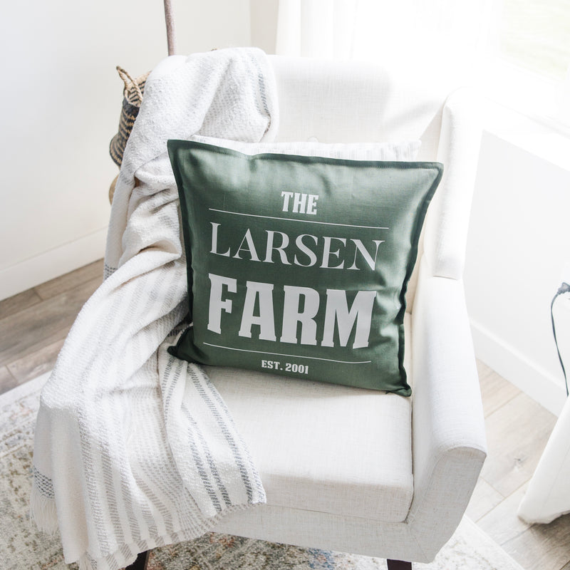 Personalized Colorful Farmhouse Throw Pillow Covers -  - Wingpress Designs