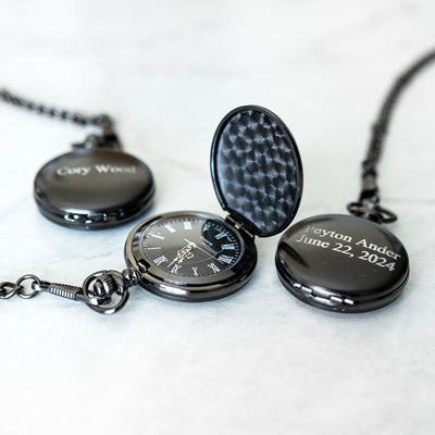 Personalized Black Pocket Watch -  - Completeful