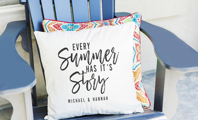 Personalized Summer Throw Pillow Covers -  - Qualtry