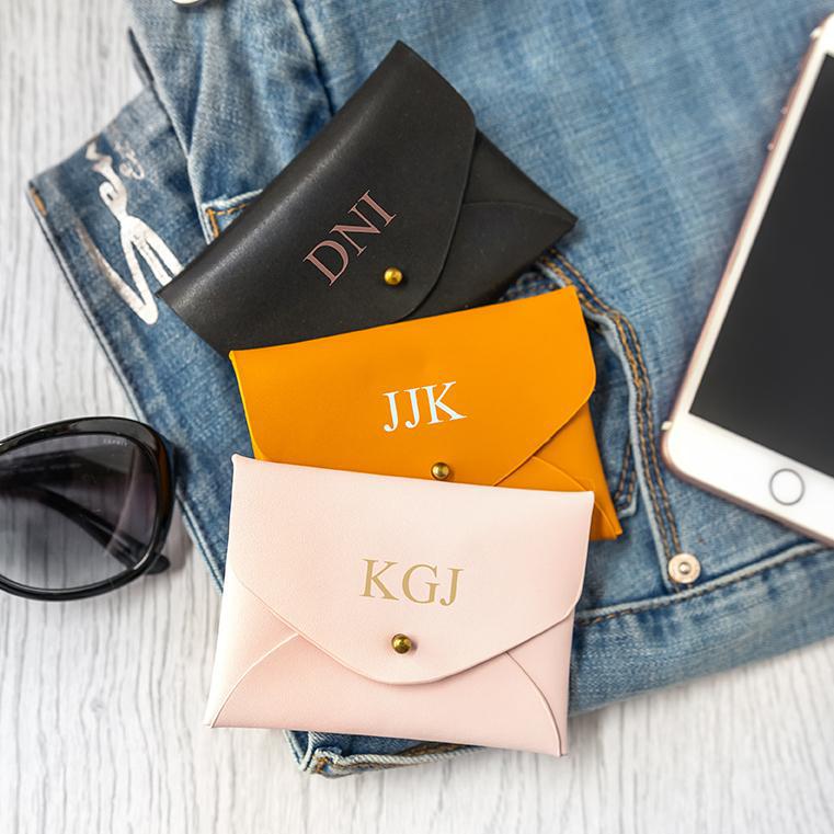 Personalized Leather Small Wallet Monogram Leather Small 