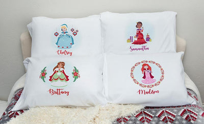 Personalized Christmas Princess Pillowcases -  - Wingpress Designs