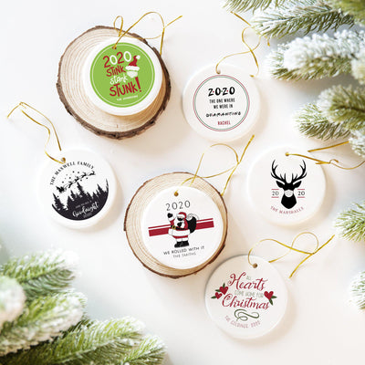 Personalized Round Ceramic Christmas Ornaments -  - Qualtry