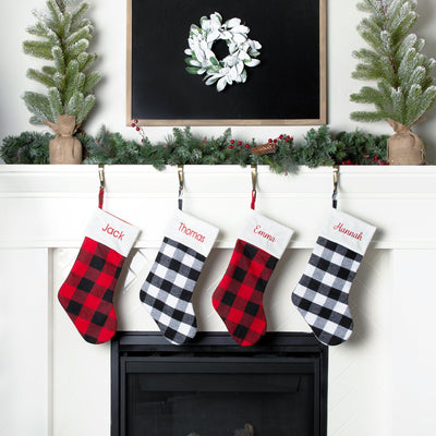 Personalized Plaid Christmas Stockings -  - Wingpress Designs