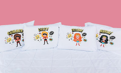 Personalized Girls Superhero Pillowcases -  - Wingpress Designs