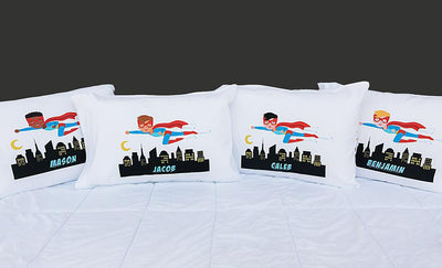 Personalized Boy Superhero Pillowcases -  - Wingpress Designs
