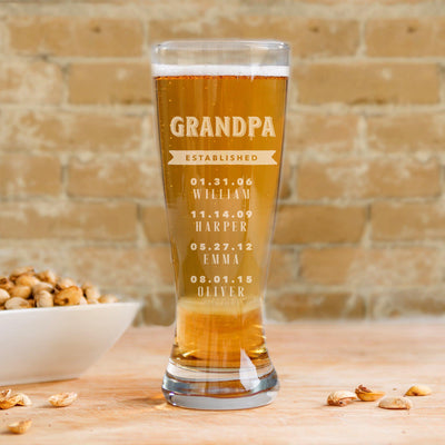 Personalized Grand Pilsner Glass for Dad -  - Lazerworx
