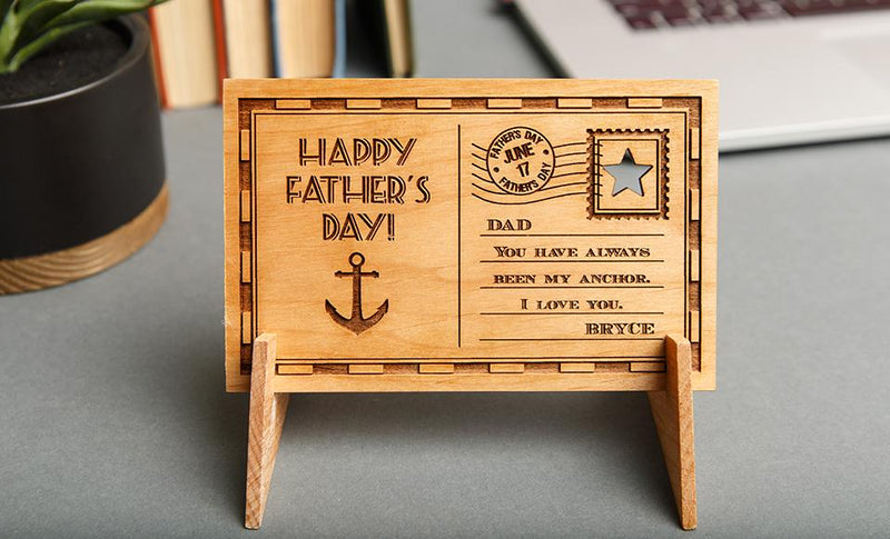 Personalized Father’s Day Wood Postcards -  - Completeful