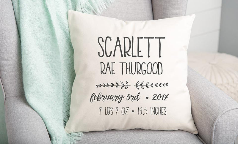 Personalized Welcome Baby Throw Pillow Covers -  - Wingpress Designs