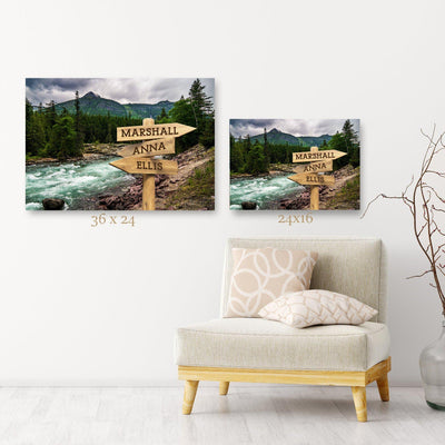 Personalized River Canvas Print with Family Names -  - Lazerworx