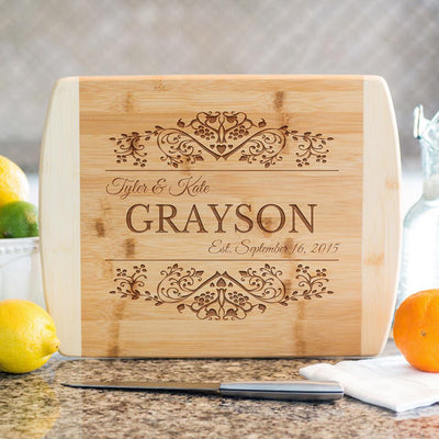 Personalized 8.5x11 Bamboo Cutting Board with Rounded Edge -  - Completeful