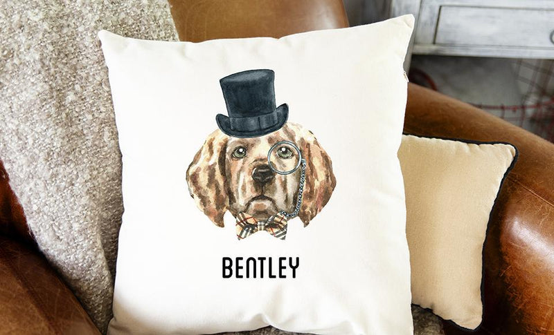 Personalized Watercolor Dog Throw Pillow Covers -  - Wingpress Designs
