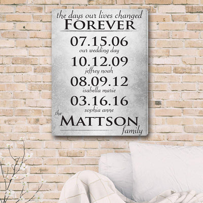 The Days Our Lives Changed Forever Canvas Print -  - JDS