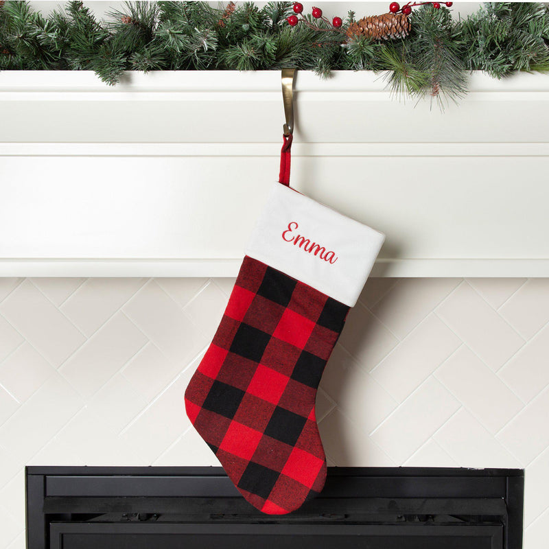 Personalized Plaid Christmas Stockings -  - Wingpress Designs