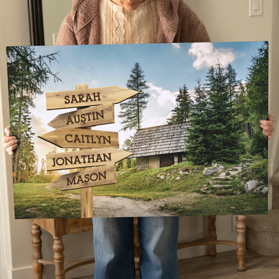 Personalized Cabin Canvas Print with Family Names -  - Lazerworx
