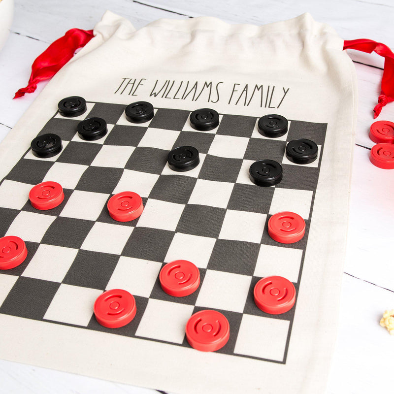 Personalized Checkers Game in a Bag -  - Wingpress Designs