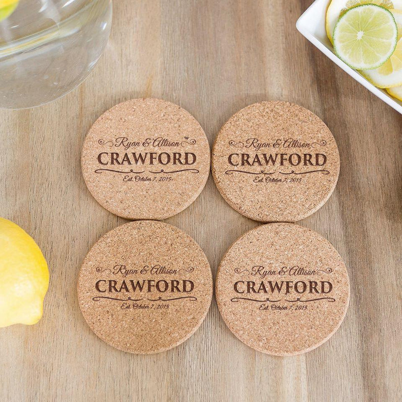 Personalized Thick Cork Coasters -  - Completeful
