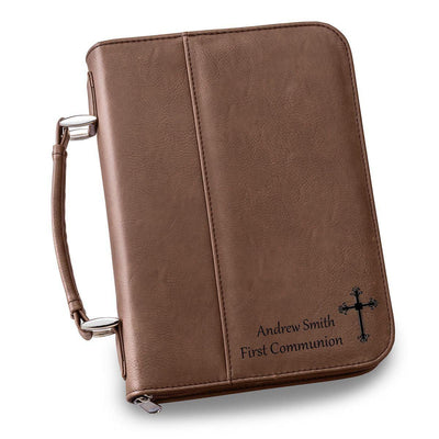 Personalized Leather Bible Cover - 6 Colors - Dark Brown - JDS