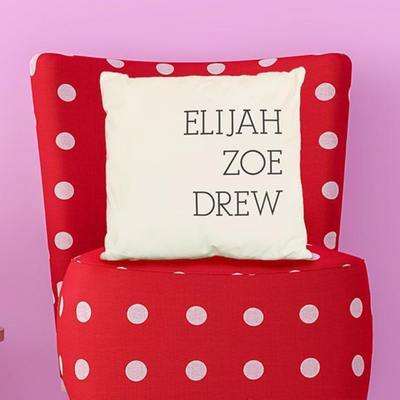 Personalized Family Names Throw Pillow Cover - Serif -  - Qualtry