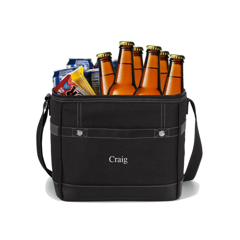 Personalized Insulated Trail Cooler Bag -  Holds 12 Pack - Black - JDS