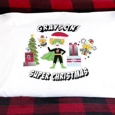 Personalized Christmas Boys Superhero Pillowcases -  - Wingpress Designs