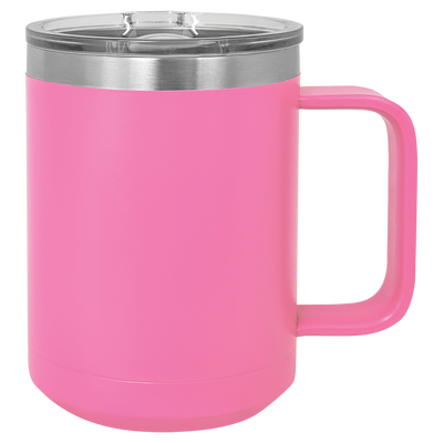 Personalized 15 oz Insulated Travel Tumbler - Pink - Completeful